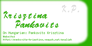 krisztina pankovits business card